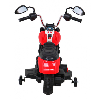 Motor Chopper V-Max na akumulator dla dzieci Czerwony + Melodie Klakson + Światło + Kółka pomocnicze